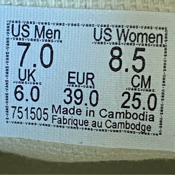 Vans Authentic Gum Sole Spectrum Blue Canvas Sneaker Size 8.5 Women - Picture 9 of 9